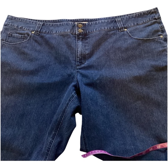 CJ Banks Dark Blue Straight Leg Jeans Plus Size 28 W Petite - Picture 3 of 10